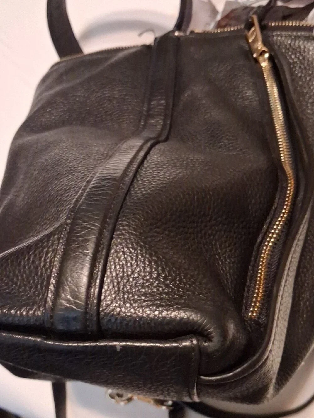 Coach Black Marlon Leather Crossbody Bag Goldtone logo